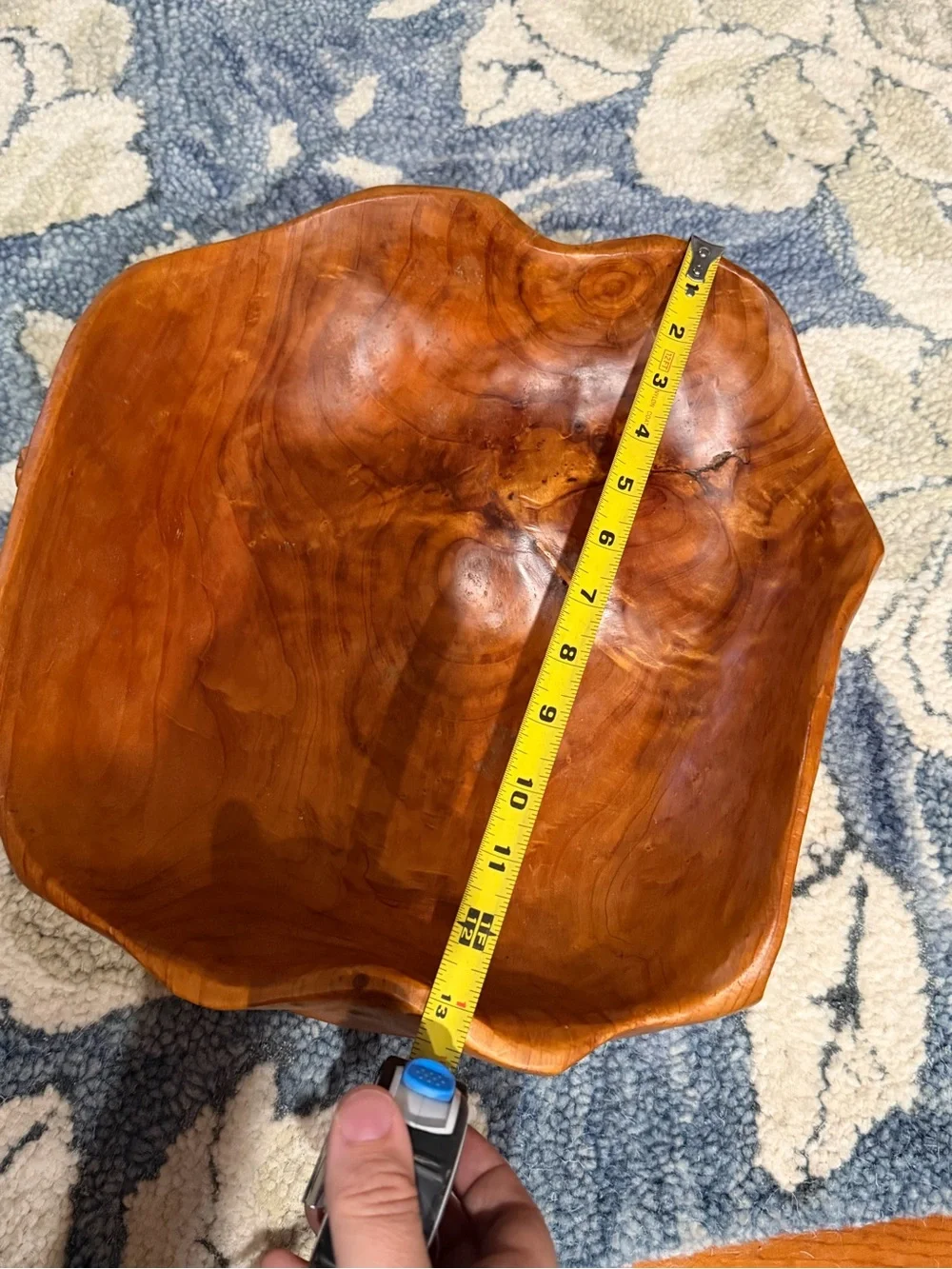 Handcrafted Natural Wood Serving Bowl - Honey Brown